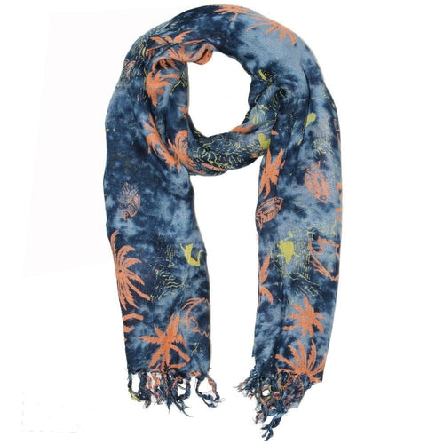Tropical Island Getaway Blue Print Sarong Wrap