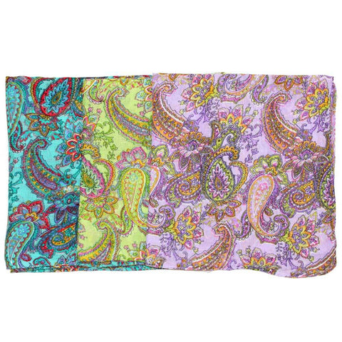 Vibrant Paisley Cotton Fabric Pattern Scarf