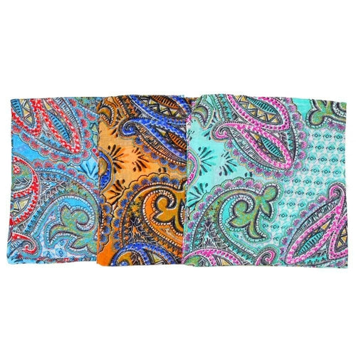 Paisley Print Pattern Cotton Scarf