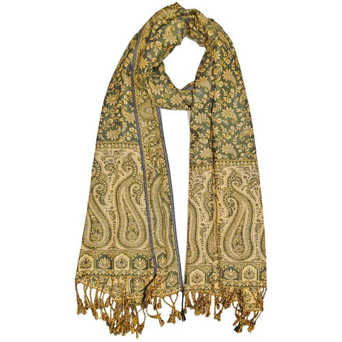 Reversible Scarf Pattern Patola Style Paisley Garden Print Botanical