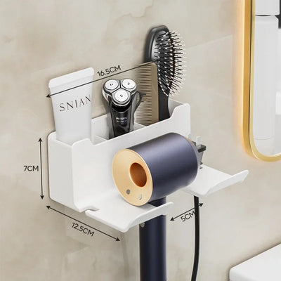 No Punching Hair Dryer Holder Makeup Hair Tool Storage Rack Wall Shaver Comb Sundries Shelf Bathroom Organizer Home Accessories