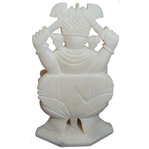 Small White Marble Texture Ganesha Statue Sculpture