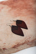 Engraved Leaf Leather Earrings