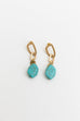 Turquoise Stone Drop Chain Earrings