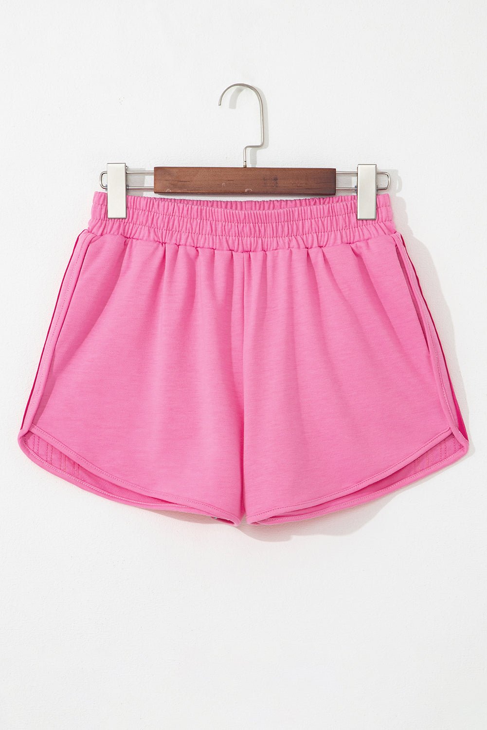 Bonbon Color Block Stripes Elastic High Waist Active Shorts - Essential Retail Store