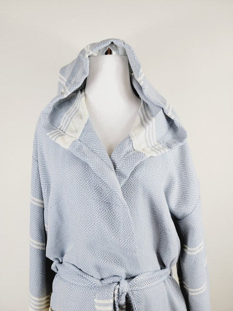 Unisex Robe, Beach or spa Robe with pockets - Sky