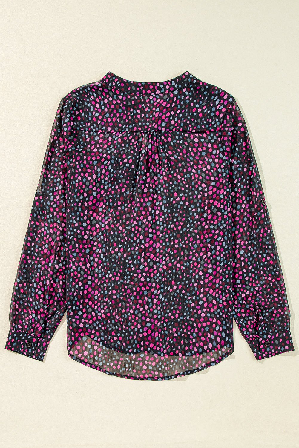 Grape Wine Polka Dot Printed Buttoned Casual Shirt - Essential Retail Store