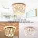 Wood Beaded 3 Light Flush Mount Chandelier White Boho Dining Room