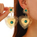 Bohemian Sunflower Heart-shaped Earrings With Rhinestone Exaggerated