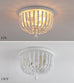 White Boho Beaded Flush Mount Ceiling Light 3 Lights