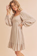 Aemi + Co Ruffled Hem Square Neck Balloon Sleeve Mini Dress