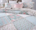 DaDa Bedding Hint of Mint Floral Pastel Cotton Patchwork Ruffle