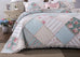 DaDa Bedding Hint of Mint Floral Pastel Cotton Patchwork Ruffle