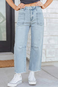 Beau Blue Frayed Cropped Straight Jeans - Essential Retail Store
