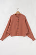 Ribbed Knit Button Front Dolman Sleeve Sweater Cardigan