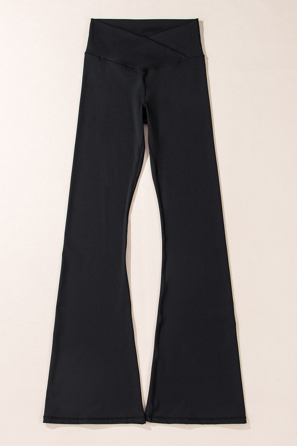 Black V Shape High Waist Flared Leggings - Essential Retail Store