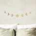 Moon Phase Wall Decor Hanging Garland   7 Gold Hammered Metal Boho