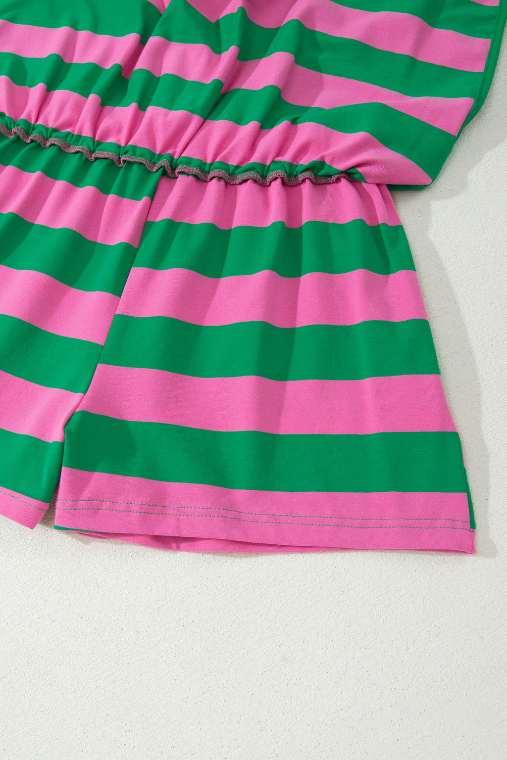 Rose Stripe Dolman Tee Drawstring Skort Athletic 2pcs Set - Essential Retail Store