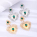 Bohemian Sunflower Heart-shaped Earrings With Rhinestone Exaggerated
