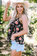 Fallon Floral Spaghetti Straps Strappy Back Tank T