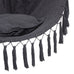 LuneluX – Boho Hanging Chair with Fringe & Cushions (Gray)