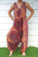 Orange Boho Hippie Rompers Jumpsuits