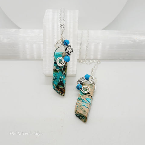 Imperial Jasper Turtle Necklace Top Design Handmade