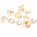 Bohemian Snake Elephant Fashion 10 Pieces Rings Set Vintage Gemstone