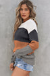 Colorblock Stripe Round Neck Pullover Sweater