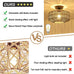 Boho Rattan Grey Ceiling Light Fixture Dimmable LED Bulbs