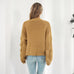 Puff Sleeve Cardigan Sweater - Women Clothes Front Chunky Knitwear