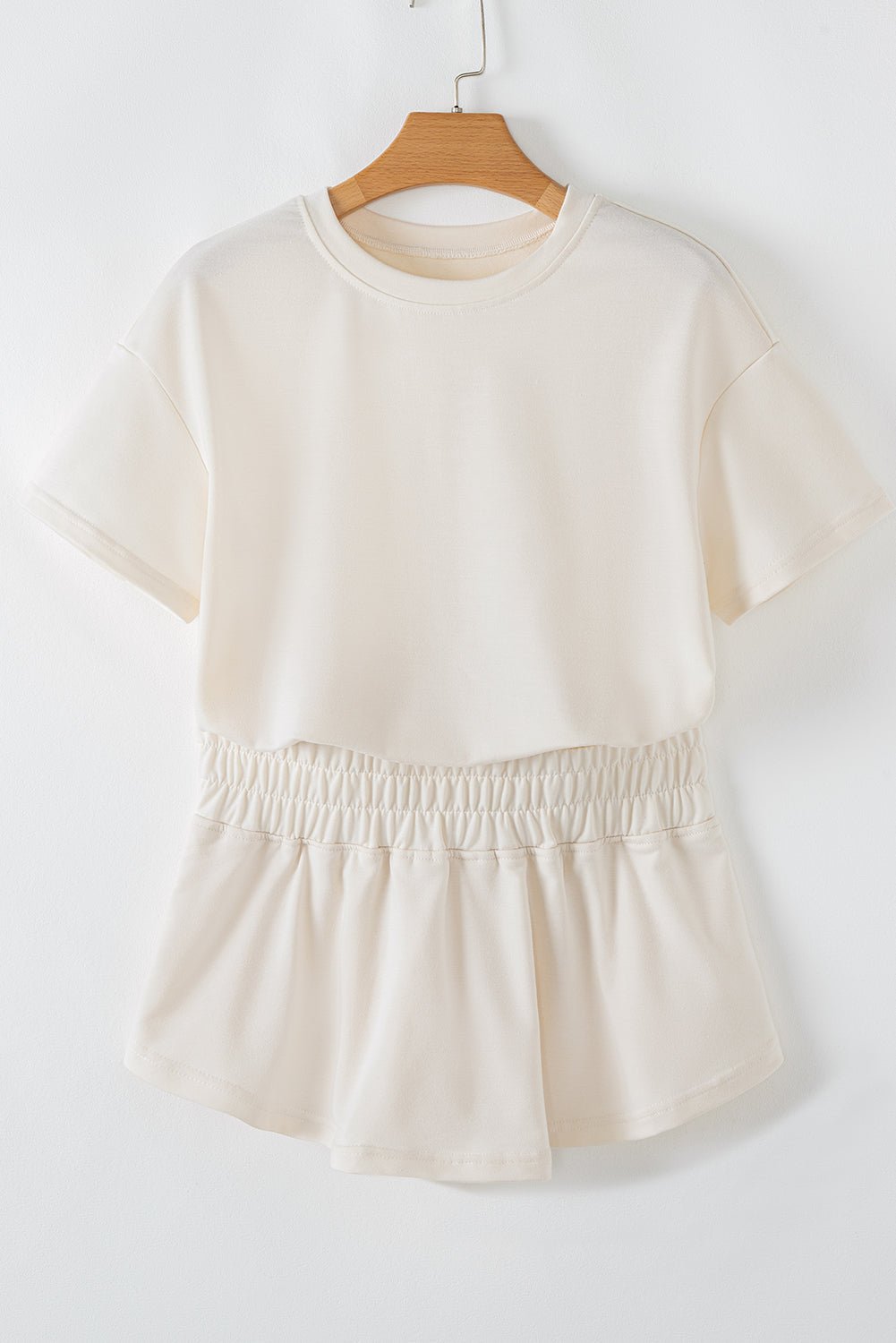 Black 2pcs Cropped Tee and Ruffle High Waist Skort Set - Essential Retail Store