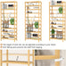 6 Tier Adjustable Bamboo Bookshelf: Tall Shallow Natural