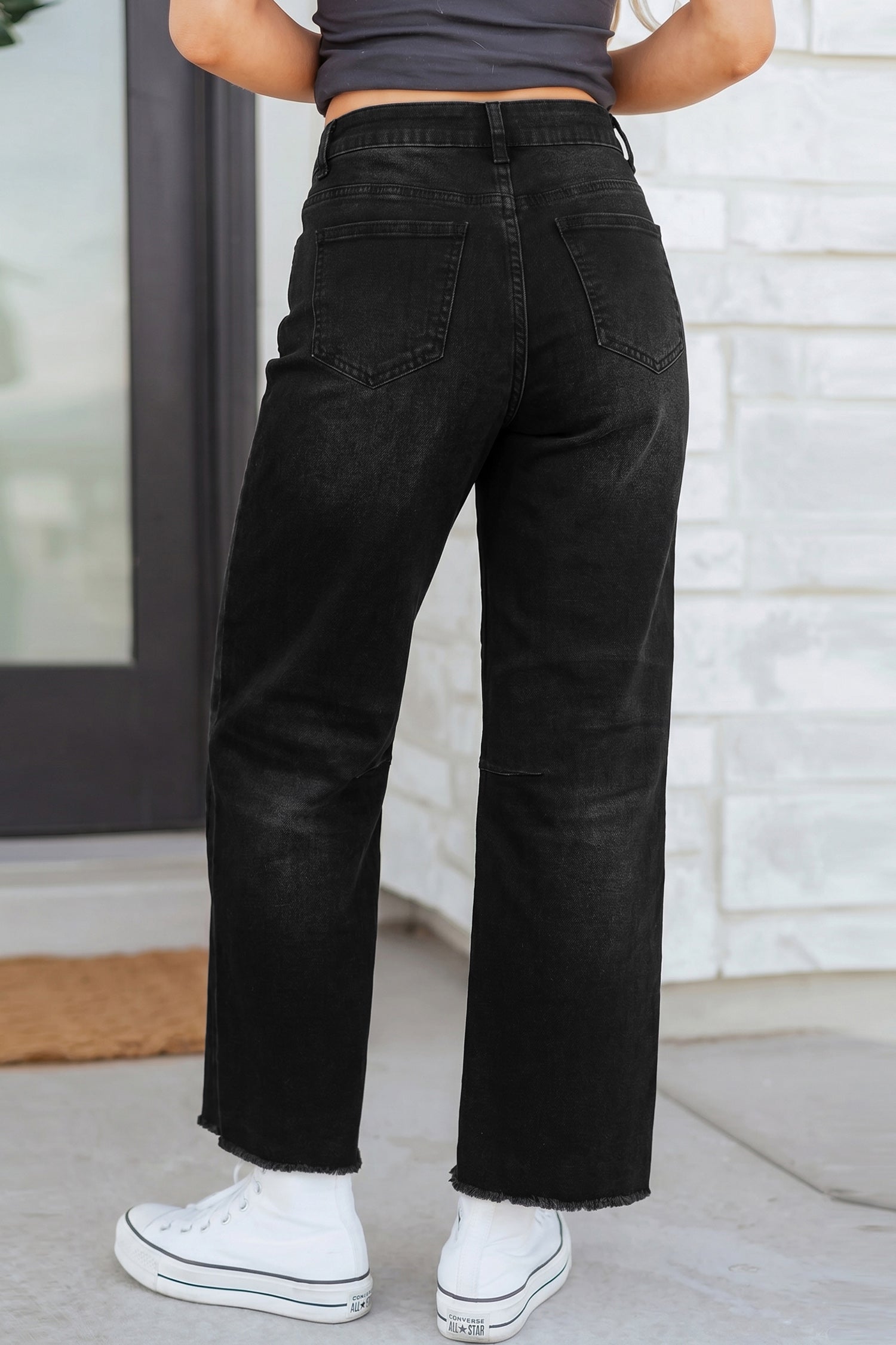 Beau Blue Frayed Cropped Straight Jeans - Essential Retail Store
