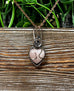Small Pink Rose Quartz Gemstone Wire Wrapped Pendant Heart Shaped