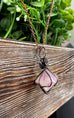 Pink Wire Wrapped D10 Dice Pendant