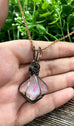 Pink Wire Wrapped D10 Dice Pendant
