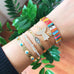 Gold Evil Eye Bracelet Set, Bangle Bracelet, Adjustable Bohemian