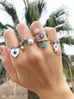 Adjustable Evil Eye Rings, Silver Rings, Zircon Charm Ring, Blue Evil