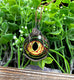 Wire Wrapped Graphic Art Dragon Eye Glass Pendant