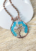 Mini Wire Wrapped Tree of Life Pendant with Glass Crystals