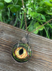 Wire Wrapped Graphic Art Dragon Eye Glass Pendant
