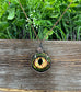 Wire Wrapped Graphic Art Dragon Eye Glass Pendant