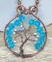 Mini Wire Wrapped Tree of Life Pendant with Glass Crystals