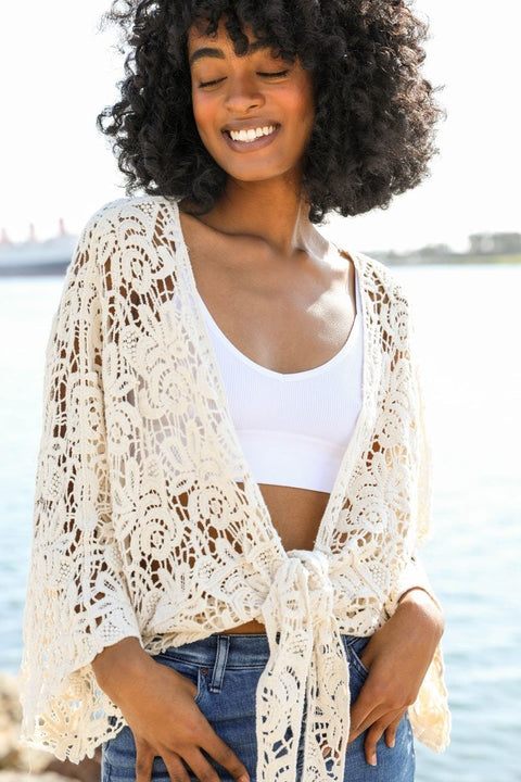 Magnolia Lace Tie Front Cover Up
