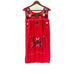 Red Vintage Dress with Hand embroidered Flowers