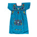Blue Vintage Dress with Hand embroidered Flowers