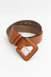 Sleek Square-Buckle Genuine Leather Belt