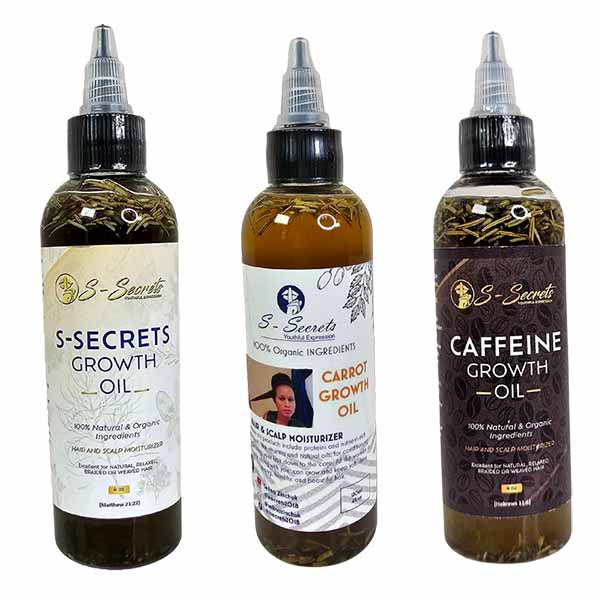 S-Secrets Hair Growth Bundle - 3 Bottles x 2oz (6oz Total) with